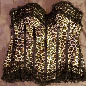 Zippered Cheeta Print Bustier